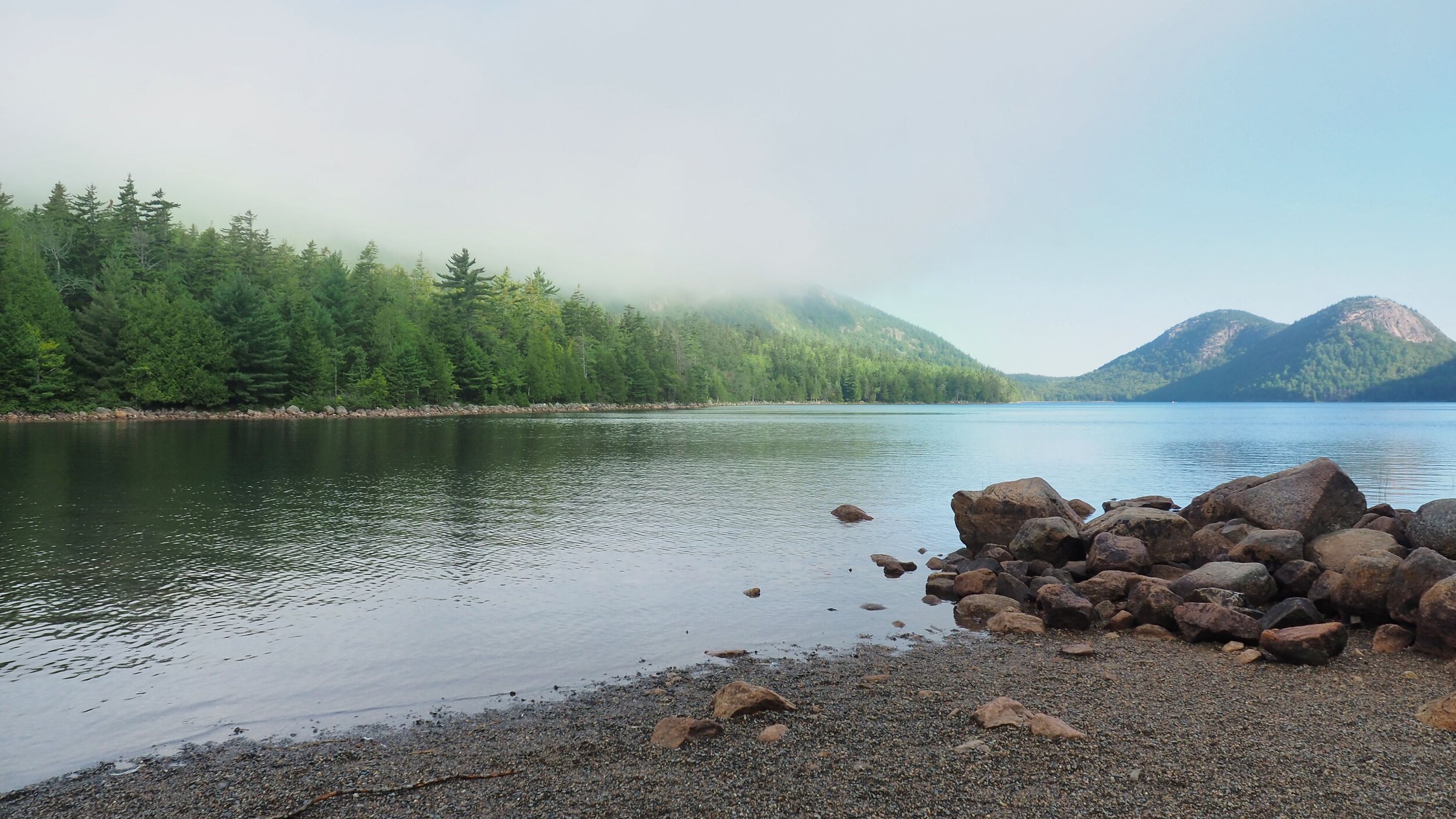 Morning clouds over Jordan Pond