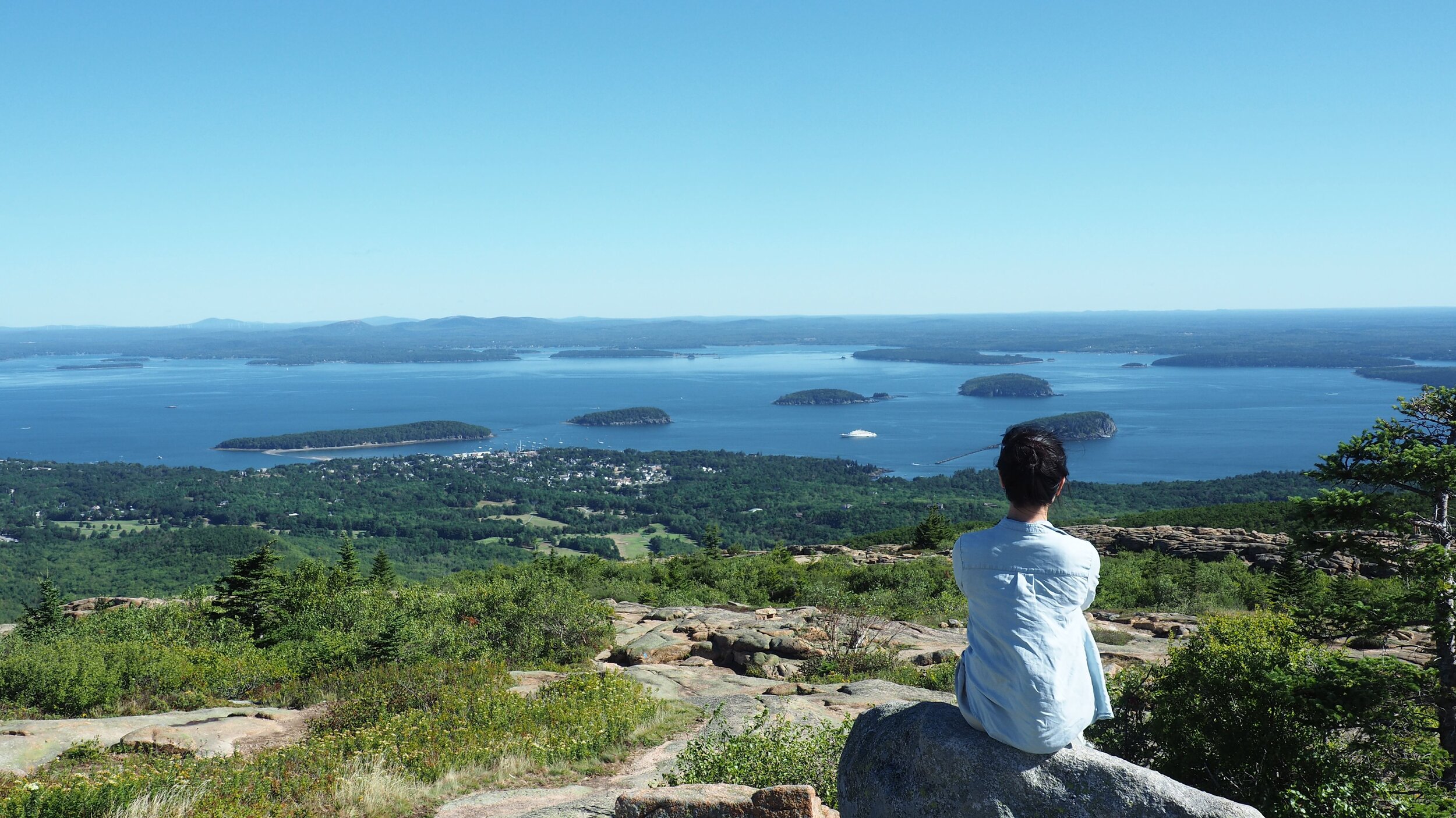 Cadillac Mountain views of Bar Harbor and Porcupine Islands