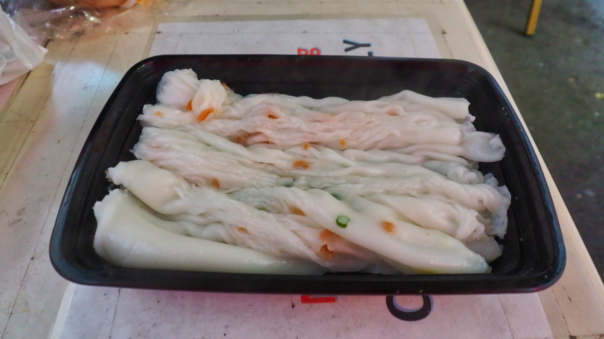Rice noodle rolls before dressing