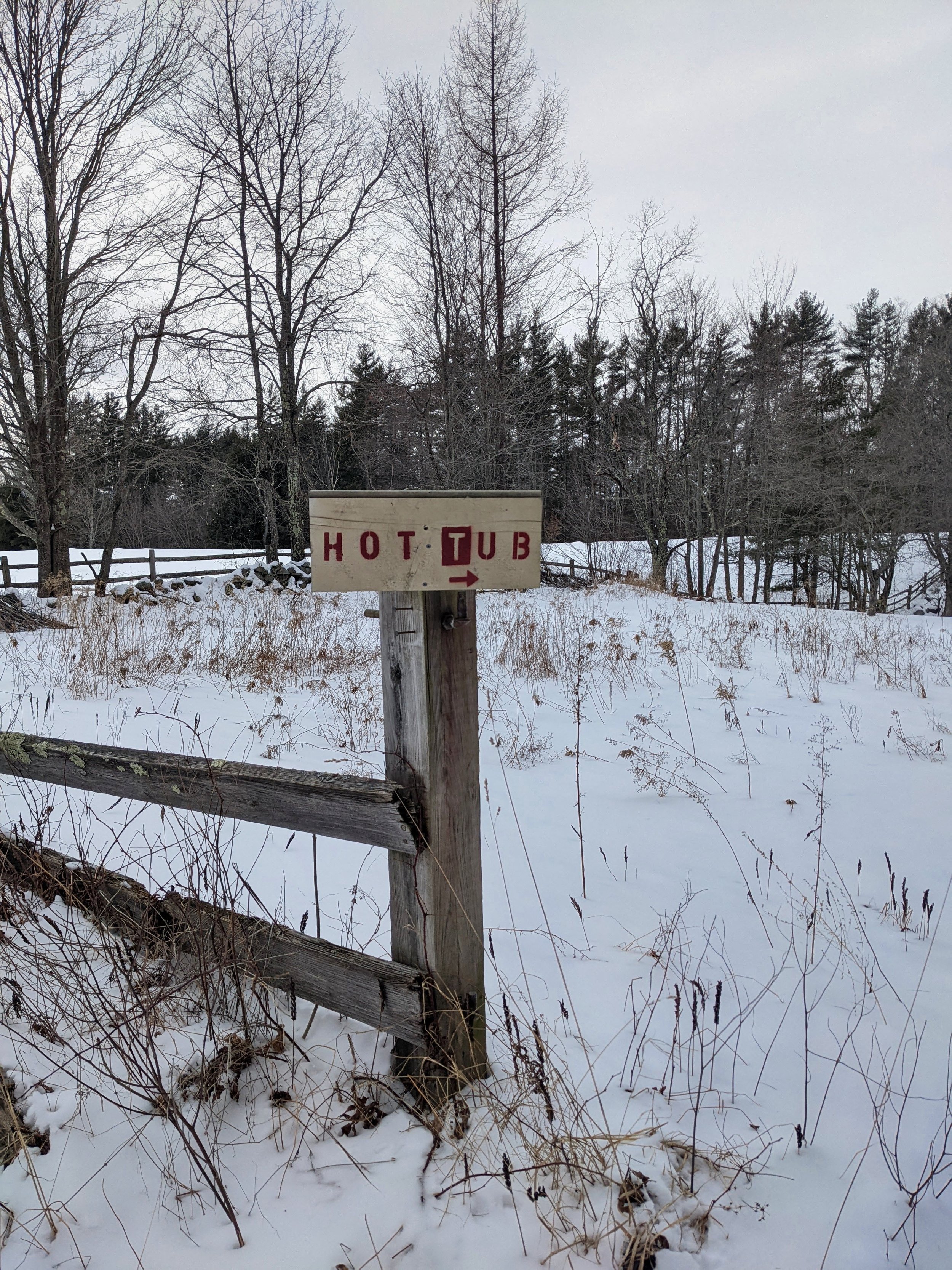 hot tub in the woods Vermont