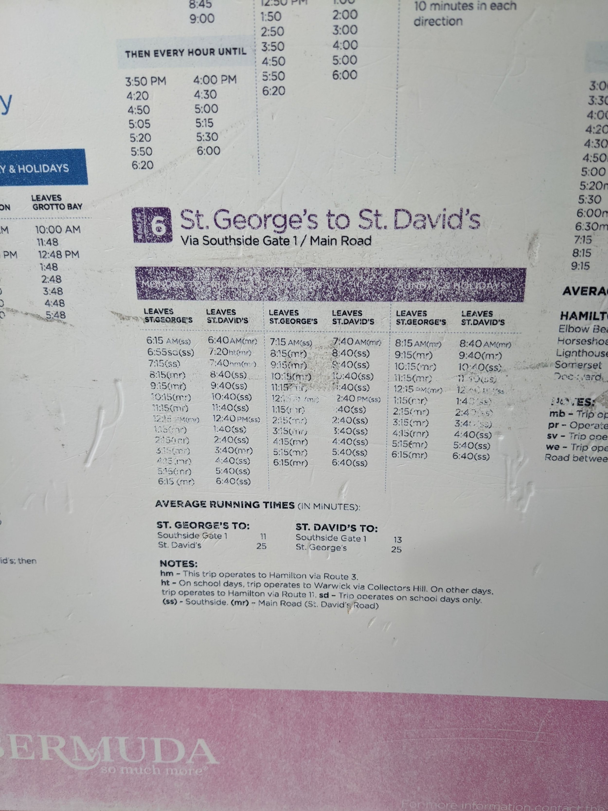 Bermuda bus schedule