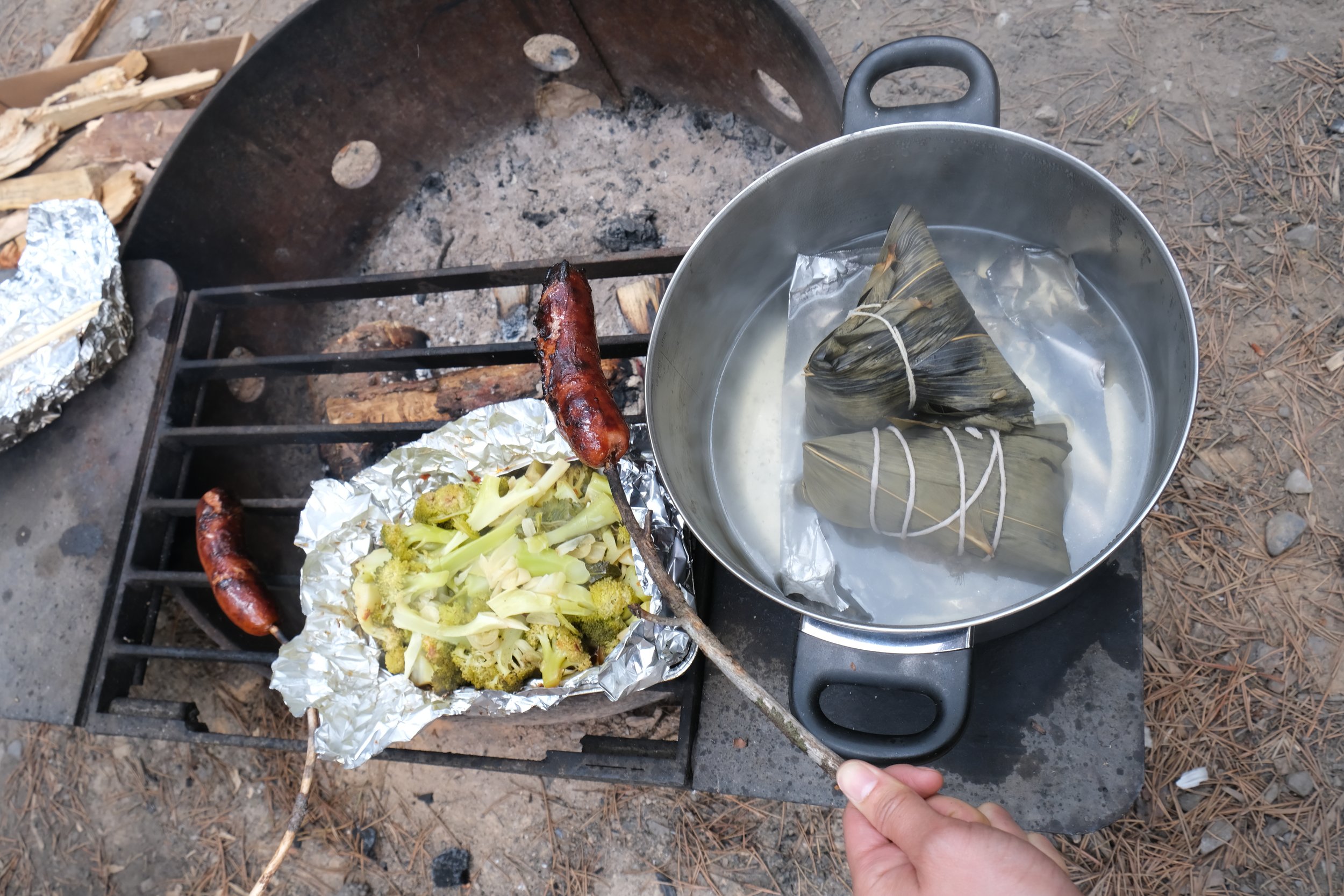 Camp kitchen cooking